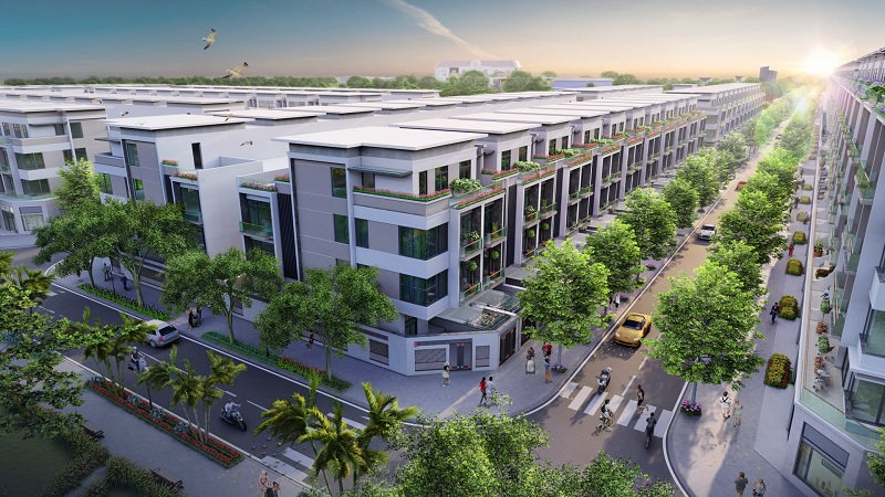 Phối cảnh góc liền kề shophouse dự án Từ Sơn Garden City Nam Hồng