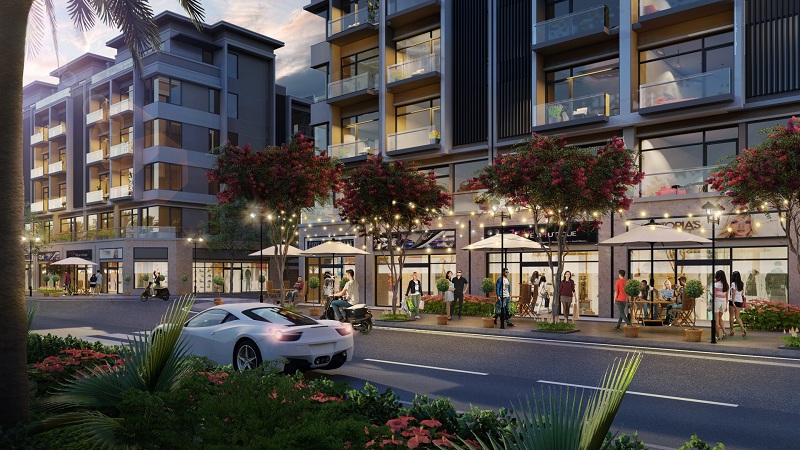 Phối cảnh mặt đứng liền kề shophouse dự án Từ Sơn Garden City Nam Hồng