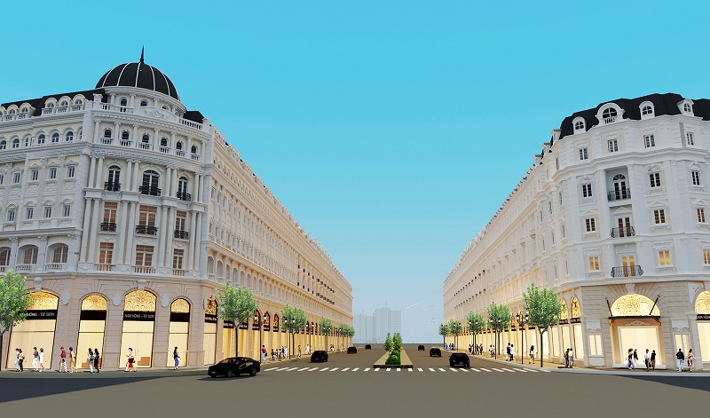 Phối cảnh tuyến phố trung tâm dự án Từ Sơn Garden City Nam Hồng