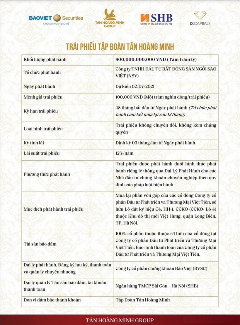 Trái phiếu Tân Hoàng Minh Trái phiếu Tân Hoàng Minh