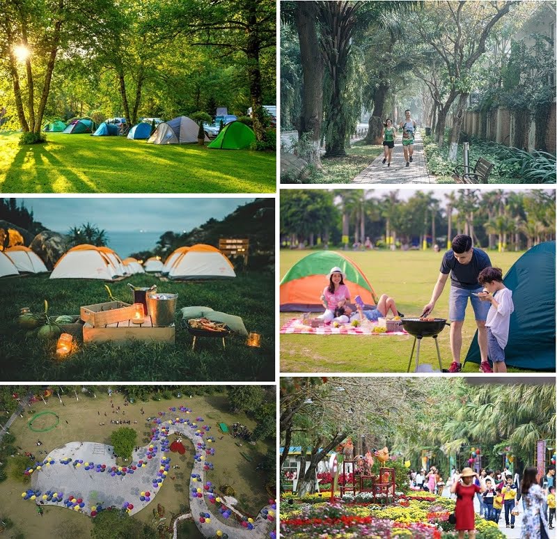 Không gian xanh mát trong khu đô thị Ecopark