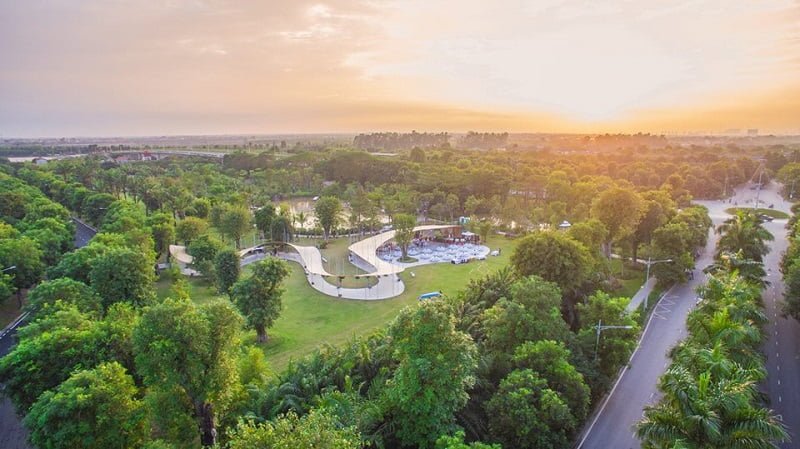 Cảnh quan xanh bên trong Ecopark