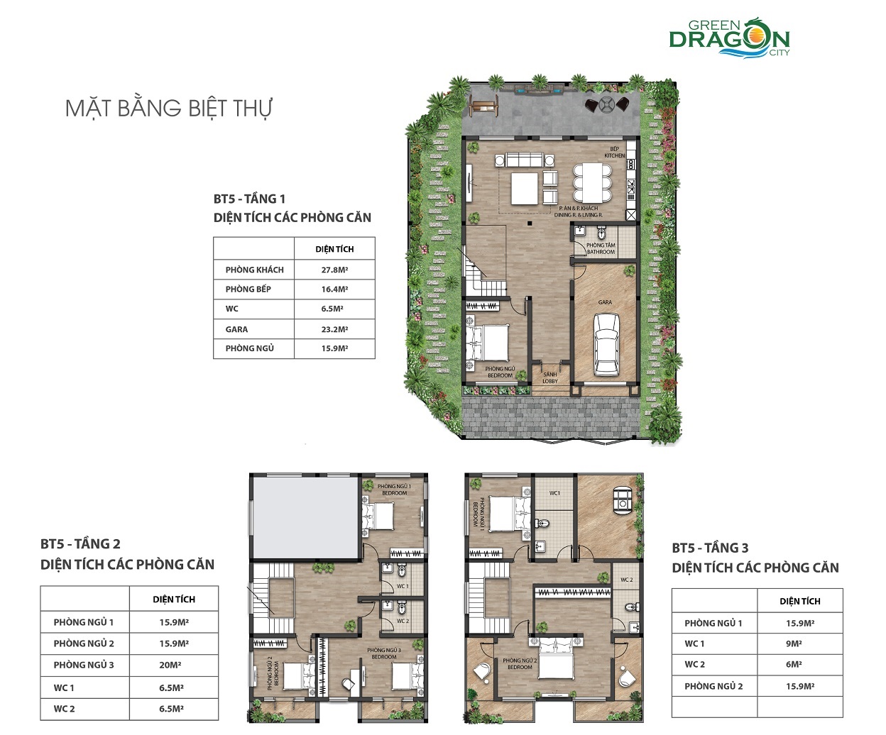 mặt bằng biệt thự
