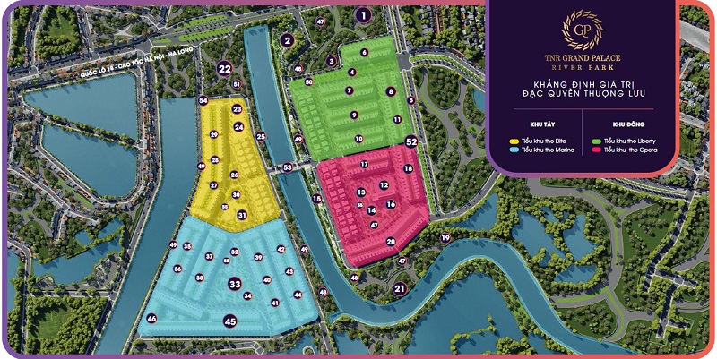 Mặt bằng phân khu TNR Grand Palace River Park Sông Uông - TNR Stars Uông Bí