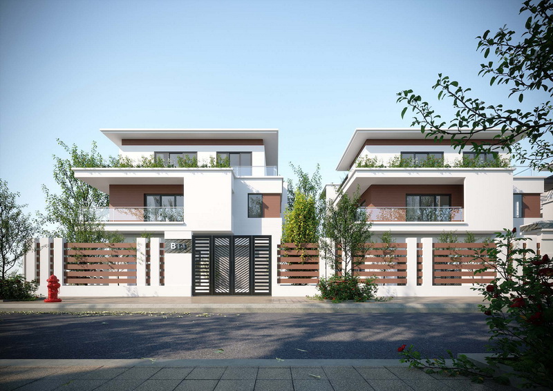 Phối cảnh 2 biệt thự TNR Grand Palace River Park Sông Uông - TNR Stars Uông Bí