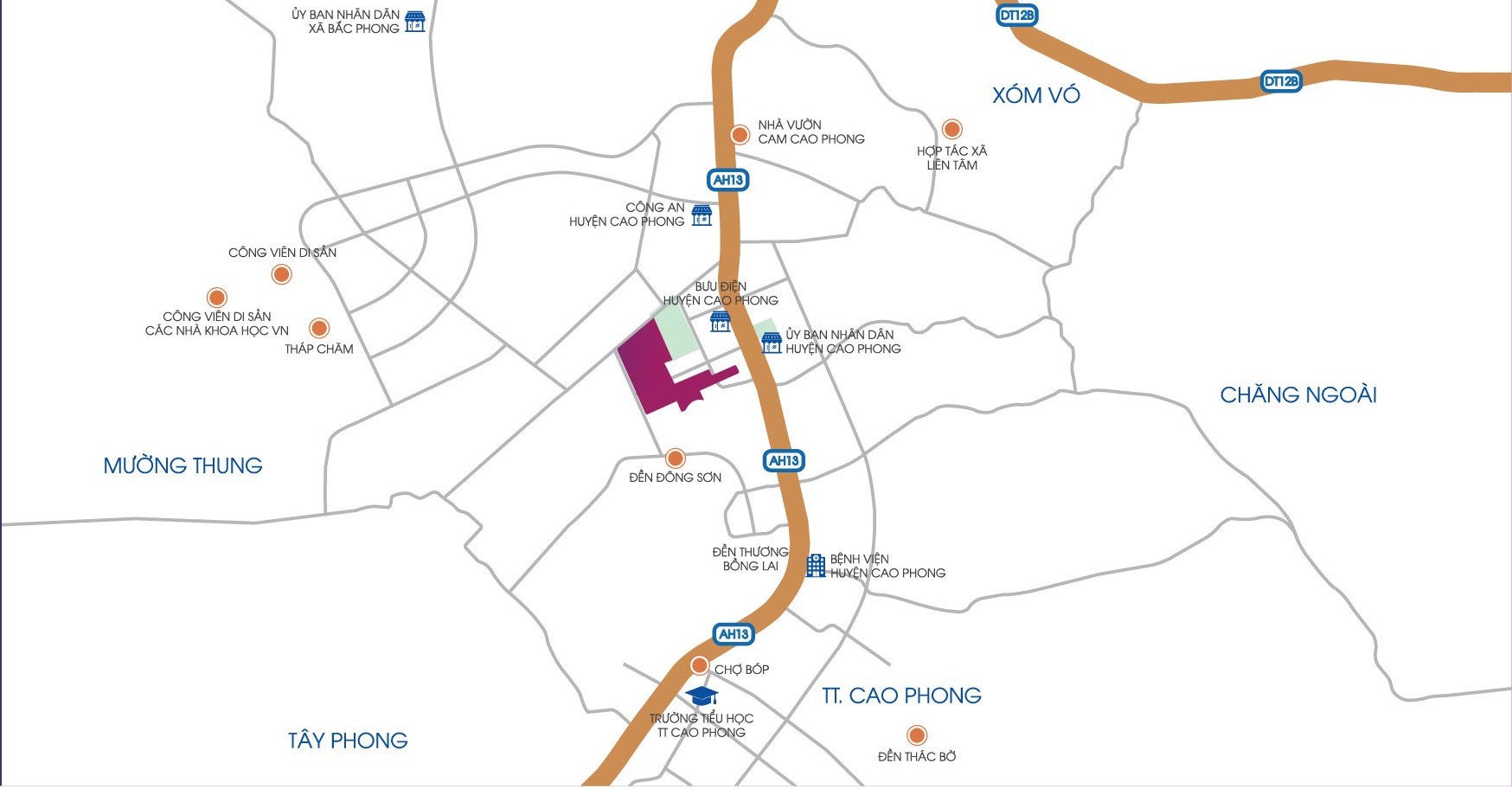 vị trí dự án tnr stars cao phong hòa bình