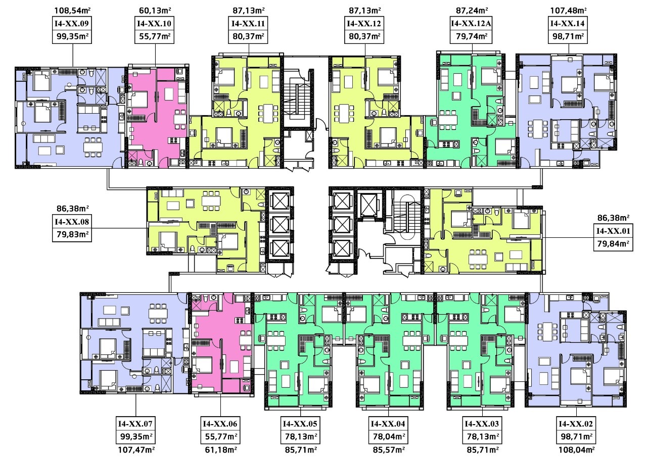 Mặt bằng tòa Iris 4 Hà Đô Centrosa