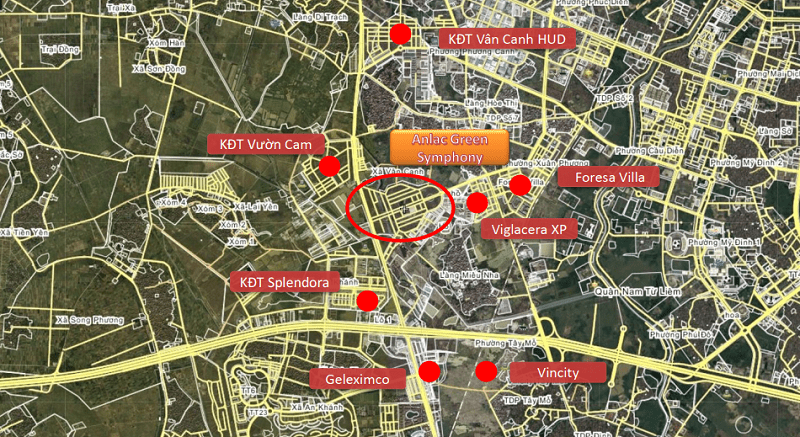 khu đô thị Vườn Cam Vinapol Google Map