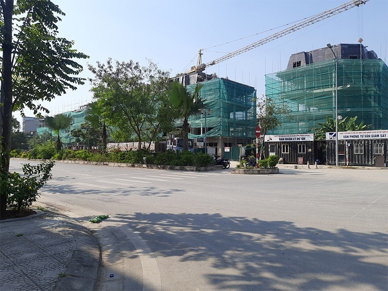 Tiến độ xây dựng shophouse Xuân Phương Sông Đà 7